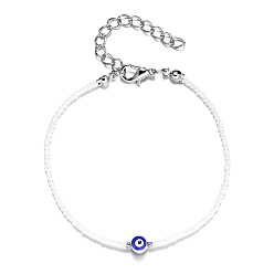 BR20Y0138-2 Blue Eye Beaded Bracelet with European and American Style - Fashionable Eye Bracelet