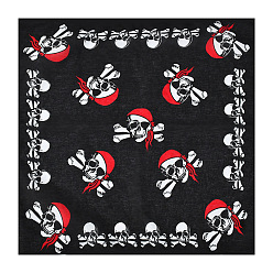 Skull Хэллоуин хлопковые повязки на голову, шарф бандана, гетры шеи, бесшовные головные уборы, для бега на свежем воздухе, Рисунок черепа, 540x540 мм