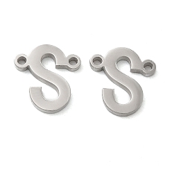 Letter S Non-Tarnish 304 Stainless Steel Connector Charms, Letter, Letter S, 10.5x10x1.5mm, Hole: 1.2mm