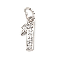 Платина Латунные микропаве прозрачные кубические циркониевые подвески, число, долговечный, без кадмия и без свинца, стойки покрытие, с целью перехода в кольце, платина, 12x4.5x1.7 мм, отверстие : 3.4 мм
