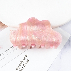 Pink Cloud Shape PVC Plastic Claw Hair Clips, Hair Accessories for Women Girls, Pink, 47x85mm