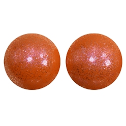Dark Orange Round Food Grade Silicone Beads, Chewing Beads For Teethers, DIY Nursing Necklaces Making, Dark Orange, 15mm