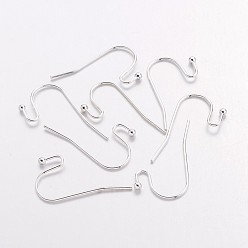 Серебро Латунный крючок с серебряным покрытием, без свинца и без кадмия, Размер : шириной около 11 мм , 22 мм длиной, толщиной 0.75 мм , Шар: 2 mm в диаметре