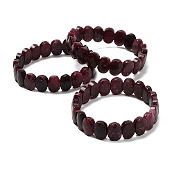 Серо-розавый Овальные браслеты из натурального малайзийского нефрита с бусинами, увядшая роза, внутренний диаметр: 2-3/8 дюйм (6 см)