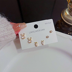 K008 Genuine Gold Plating Ensemble de boucles d'oreilles aiguilles minimalistes en argent sterling pour femmes - 3 paires de clous d'oreilles plaqués or délicats et élégants avec un attrait haut de gamme