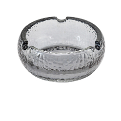 Серый Стеклянная пепельница, украшение стола в домашнем офисе, полосатый узор, круглые, серые, 150x60 мм