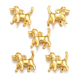 Золотой Подвески из сплава , собака прелести, золотые, 14x16 мм, отверстие : 2 мм
