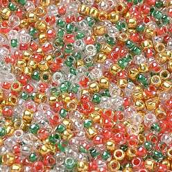 (52) Непрозрачная лаванда 4 цвета 8/0 рождественские круглые бисеринки Toho, 557 & 343 & 341 & 101, разноцветные, 3 мм, отверстие : 1 мм, Около 1110 шт / 50 г
