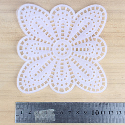 White Butterfly-shaped Plastic Mesh Canvas Sheet, for DIY Knitting Bag Crochet Projects Accessories, White, 115mm