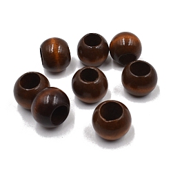 Coconut Brown Wood Large Hole Beads, Rondelle, Dyed, DIY Jewelry Accessories, Coconut Brown, 20x16mm, Hole: 10mm