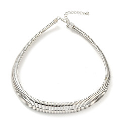 Platinum Iron Snake Chains Choker Necklaces, Platinum, 19.69 inch(50cm)