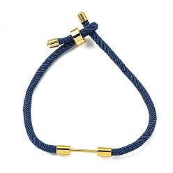 Королевский синий Плетеный браслет из нейлонового шнура, с латунной фурнитурой , реальный 18 k позолоченный, королевский синий, 9-1/2 дюйм (24 см), ссылка: 24x4 mm