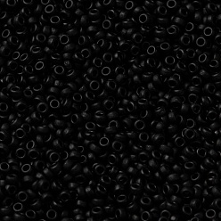 (RR401F) Matte Black MIYUKI Round Rocailles Beads, Japanese Seed Beads, 15/0, (RR401F) Matte Black, 1.5mm, Hole: 0.7mm, about 27777pcs/50g