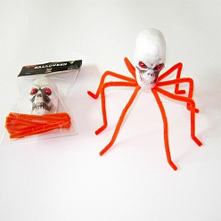 Orange Halloween Theme Display Decorations, Skull Spider, for Party, Bar, KTV, Orange, 300mm