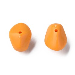 Orange Opaque Acrylic Beads, Nuggets, Orange, 12.5x18x13mm, Hole: 1.6mm, about 360pcs/500g