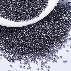 (DB2167) Окрашенный Прусский Синий Дуракоат с Серебряной Подкладкой Бусины miyuki delica, цилиндр, японский бисер, 11/0, (db 2167) Duracoat, серебристая, окрашенная в прусский синий цвет, 1.3x1.6 мм, отверстие : 0.8 мм, Около 2000 шт / 10 г