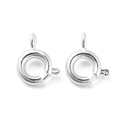 925 Sterling Silver Plated Brass Spring Ring Clasps, 925 Sterling Silver Plated, 8x5.5x1.5mm, Hole: 1.4mm