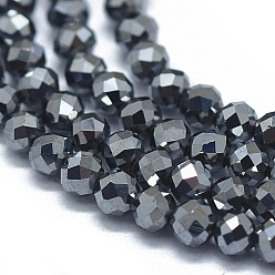 Terahertz Stone Terahertz Stone Beads Strands, Faceted, Round, 2.5mm, Hole: 0.5mm, about 179pcs/Strand, 15.35 inch(39cm)
