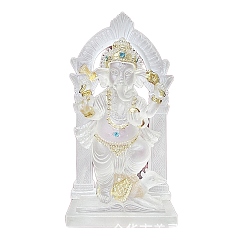WhiteSmoke Resin Ganesha Figurines, for Home Desktop Decoration, WhiteSmoke, 80x45x160mm