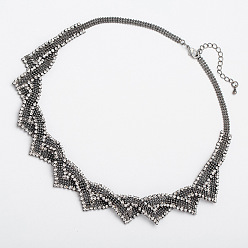 silver Chic Beaded Casual Sweater Chain with High Neck for Women - N110