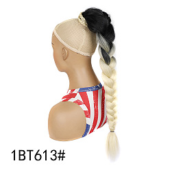 LS19-1BT613# Extension de cheveux synthétiques tressés à trois brins colorés pour coiffure longue queue de cheval des femmes africaines