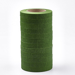 Green Wrinkled Paper Roll, For Party Decoration, Green, 12mm, about 30yards/roll, 12rolls/group