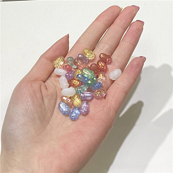 Mixed Color Transparent Czech Glass Beads, Pakchoi, Mixed Color, 11x7mm