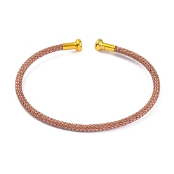 Цвет Древесины Изготовление браслета из плетеной проволоки из углеродистой стали, с позолоченными латунными заглушками, деревесиные, 0.25 см, внутренний диаметр: 2-3/8 дюйм (6.1 см)