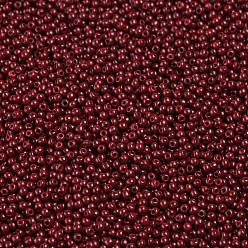 FireBrick FGB 6/0 Grade A Round Glass Seed Beads, Baking Paint, FireBrick, 4x3mm, Hole: 1mm, about 4500pcs/pound