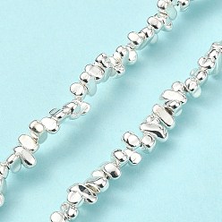 Silver Plated Electroplated Synthetic Non-magnetic Hematite Beads Strands, Long-Lasting Plated, Chip, Silver Plated, 3~7x3~4x3~4mm, Hole: 0.8~0.9mm, 16.14 inch(41cm)