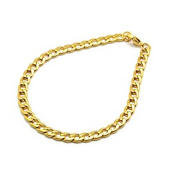 Golden 304 Stainless Steel Curb Chain/Twisted Chain Bracelet Making, with Lobster Claw Clasps, Golden, 8-1/4 inch(210mm), 5.5mm