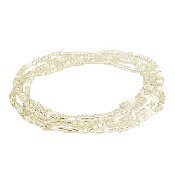 White Colorful Multilayered Beaded Beach Chain for Women's Bohemian Summer Style, White, size 1