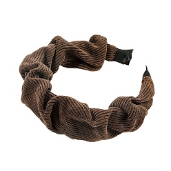Coffee Velvet Pleated Hair Bands for Girls Women, Coffee, 150x130x30mm