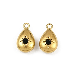 Реактивный Самолет 304 прелести нержавеющей стали, со стразами, очарование слезы, реальный 18 k позолоченный, ионное покрытие (ip), струя, 15x8.5x5.5 мм, отверстие : 1.6 мм