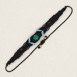 X-B210003E Handmade Ethnic Style Bracelet with Natural Stone Beads - Retro and Unique