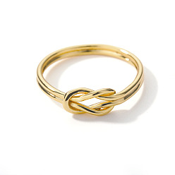 golden Minimalist Knot Line 18k Gold Cubic Zirconia Ring for Women, Infinity Band Couple Gift Jewelry