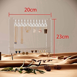 Clear 2-Tier Transparent Acrylic Organizer Display Stand, Coat Hanger Jewelry Holder for Earring, Necklace Storage, Clear, 20x23cm