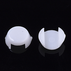 White Opaque AS Plastic Base Buckle Hair Findings, for Hair Tie Accessories Making, White, 7.5x9x3.5mm, about 10000pcs/bag