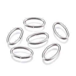 Stainless Steel Color 304 Stainless Steel Jump Rings, Open Jump Rings, Oval, Stainless Steel Color, 18 Gauge, 10x6x1mm, Inner Diameter: 4x8mm