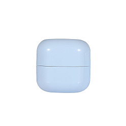 Светло-Голубой Акриловый многоразовый контейнер цвета макарон с пластиковой крышкой из полипропилена, портативная дорожная баночка с кремом для лица, округлый куб, Небесно-голубой, 5.4x5.4x5.3 см, емкость: 20 г