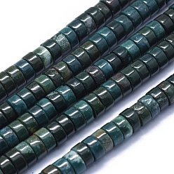 Bloodstone Natural Bloodstone Beads Strands, Heliotrope Stone Beads, Column, 9~10x5mm, Hole: 1.2mm, about 78pcs/strand, 15.7 inch(40cm)
