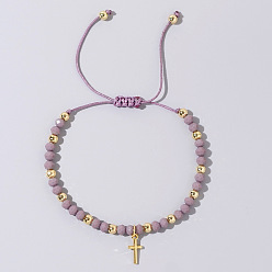 чертополох Браслеты из стеклянных бусин в богемном стиле для женщин, крестик, чертополох