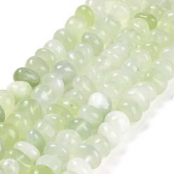New Jade Natural New Jade Beads Strands, Nuggets, Tumbled Stone, 4~9x8~11.5x7~10mm, Hole: 1mm, about 54~58pcs/strand, 15.12~15.35 inch(38.4~39cm)