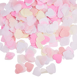 Pink Тканная бумага конфетти, украшения для свадебной вечеринки, сердце, розовые, 24x28 мм, около 1300 шт / 120 г