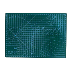 Teal A4 Plastic Cutting Mat, Cutting Board, for Craft Art, Rectangle, Teal, 21x29.7cm