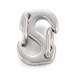 Stainless Steel Color 304 Stainless Steel S-Hook Clasps, Stainless Steel Color, 6.5x4x2mm, Hole: 1.6mm