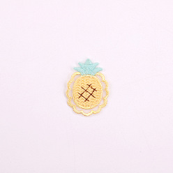 Yellow Computerized Embroidery Cloth Iron on/Sew on Patches, Costume Accessories, Appliques, Pineapple, Yellow, 46x34mm