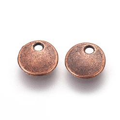 Red Copper Alloy Pendants, Stamping Blank Tags, Cadmium Free & Nickel Free & Lead Free, Flat Round, Red Copper, 8x1.5mm