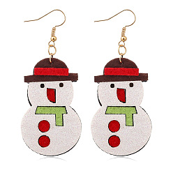RH876 Cartoon Reindeer Christmas Tree Earrings - Festive and Versatile Holiday Jewelry