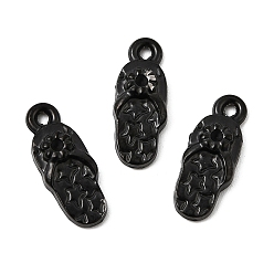 Черный 304 Настройки горный хрусталь из нержавеющей стали кулон, тапочки подвески, ионное покрытие (ip), чёрные, пригодный для стразов 1 мм, 16.5x6.5x3 мм, отверстие : 1.4 мм